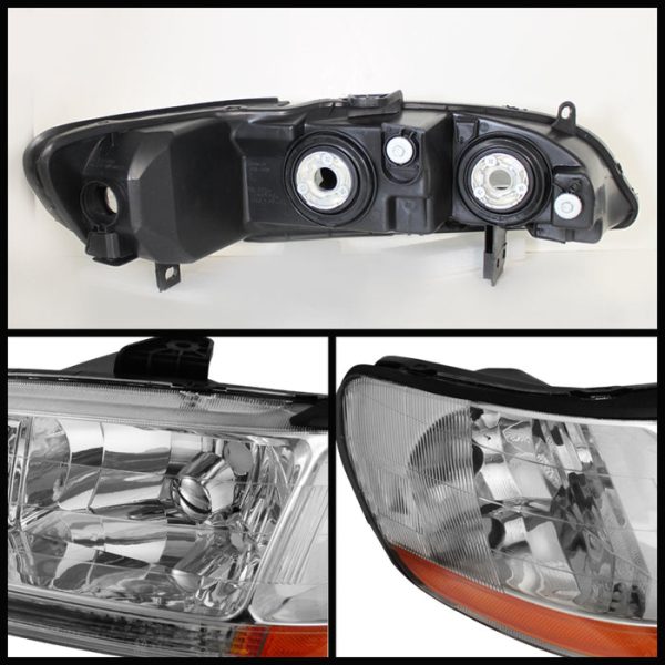 Xtune Crystal Headlights Honda Accord (98-02) Chrome w  Amber Turn Signal Lights Sale