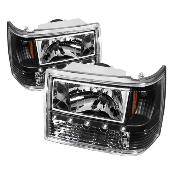 Xtune Crystal Headlights Jeep Grand Cherokee (93-98) Black or Chrome w  Amber Turn Signal Lights Cheap