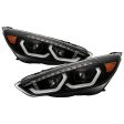 Xtune Projector Headlights Ford Focus (15-18) [Full LED w  LED Light Bar] Black or Chrome w  Amber Turn Signal Lights Online now