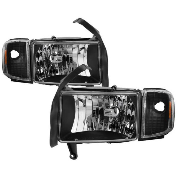 Xtune Headlights Dodge Ram 1500 (94-02) [OEM Style] Black w  Corner Lamps Online Sale