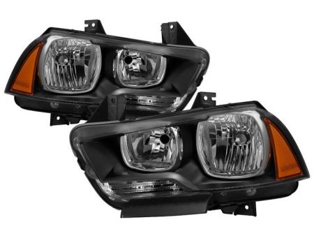 Xtune Headlights Dodge Charger (11-14) [Halogen Only] Black or Black Smoked w  Amber Turn Signal Light Online now