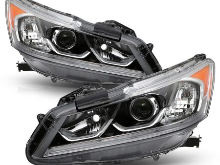 Xtune Projector Headlights Honda Accord Sedan (08-12) [Halogen Only] Chrome w  Amber Turn Signal Lights Online Sale