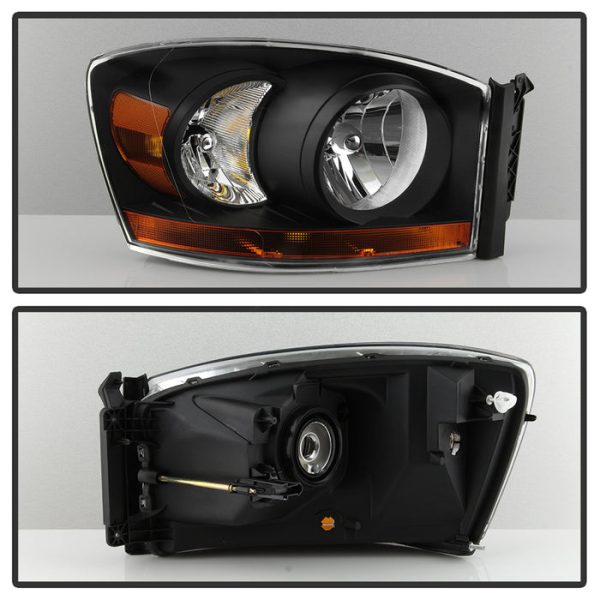 Xtune Headlights Dodge Ram (06-09) [OEM Style] w  Chrome Bezel & Amber Bar For Discount