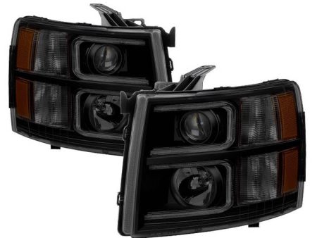 Xtune Projector Headlights Chevy Silverado (07-14) [w  Halo LED DRL Lights] Black or Chrome w  Amber Turn Signal Light Hot on Sale