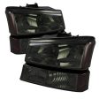 Xtune Crystal Headlights Chevy Silverado (03-07) [w  Bumper Lights] Black   Smoke For Cheap