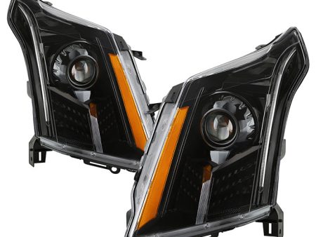 Xtune Projector Headlights Cadillac SRX (10-14) [Halogen Model w  LED DRL Switch Back] Black or Chrome w  Amber Turn Signal Light Fashion