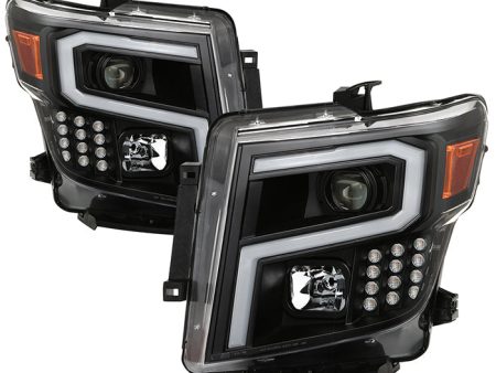 Xtune Projector Headlights Nissan Titan (16-20) [w  DRL LED Light Bar - Halogen Model Only] Black   Black Smoke   Chrome w  Amber Turn Signal Lights For Cheap