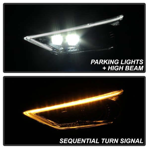 Xtune Projector Headlights Ford Fusion (17-19) [w   Sequential Signal LED DRL] Chrome Hot on Sale