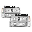 Xtune Headlights Chevy Tahoe (95-99) [OE Style w  Corner & Parking Lights - 8 pcs] Black   Chrome   Smoked on Sale