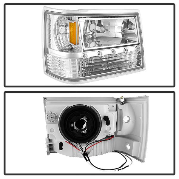 Xtune Crystal Headlights Jeep Grand Cherokee (93-98) Black or Chrome w  Amber Turn Signal Lights Cheap