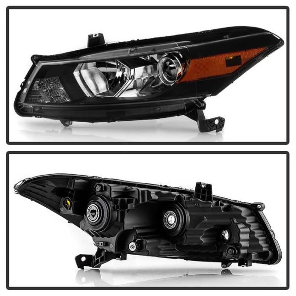 Xtune Headlights Honda Accord Coupe (08-10) [Halogen Only] Black w  Amber Turn Signal Lights For Discount