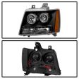 Xtune Projector Headlights Chevy Avalanche (07-14) [w  Halo LED Lights] Black or Black Smoked w  Amber Turn Signal Light For Sale