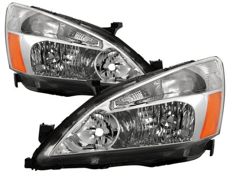 Xtune Crystal Headlights Honda Accord (03-07) Chrome w  Amber Turn Signal Lights Online