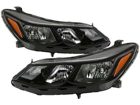 Xtune Projector Headlights Chevy Cruze Sedan L   LS only (16-18) Black w  Amber Turn Signal Light Supply