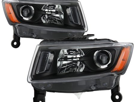 Xtune Projector Headlights Jeep Grand Cherokee (14-16) [OEM Style] Black w  Amber Turn Signal Light Discount