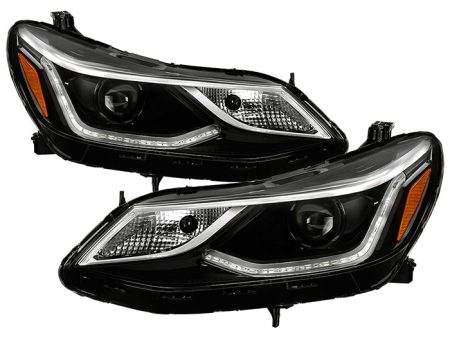 Xtune Projector Headlights Chevy Cruze Sedan (16-18) [w  LED DRL Lights] Black w  Amber Turn Signal Light Fashion